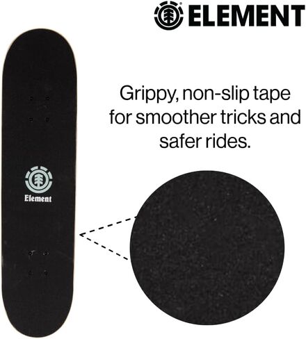 Element Icon Gray Skateboard 31" x 7.75" Complete Popsicle Board for Kids Teens Boys Girls Adults, Weight Limit 220 lbs. in Kuwait