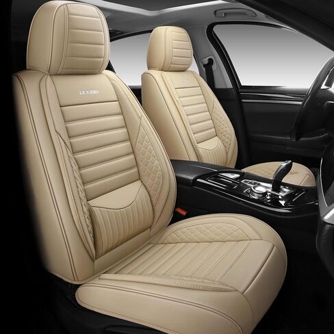 Full Coverage Faux Leather Car Seat Covers Universal Fit for Cars,Trucks,Sedans and SUVs with Waterproof Leatherette in Automotive Accessories(Grey, Full Set(5 Seats)) in Saudi Arabia