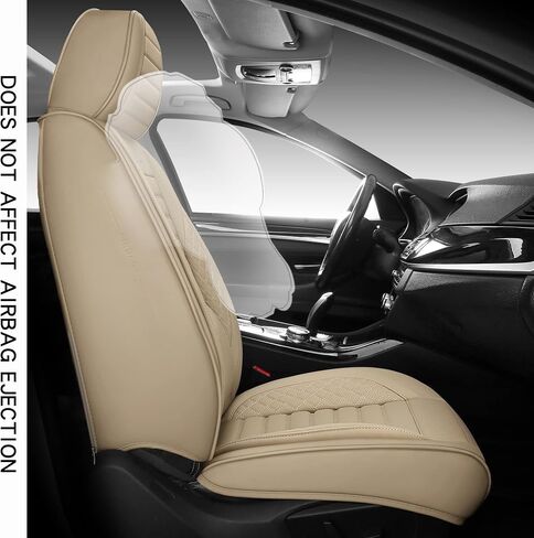 Full Coverage Faux Leather Car Seat Covers Universal Fit for Cars,Trucks,Sedans and SUVs with Waterproof Leatherette in Automotive Accessories(Grey, Full Set(5 Seats)) in Saudi Arabia
