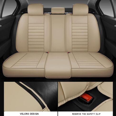 Full Coverage Faux Leather Car Seat Covers Universal Fit for Cars,Trucks,Sedans and SUVs with Waterproof Leatherette in Automotive Accessories(Grey, Full Set(5 Seats)) in Saudi Arabia