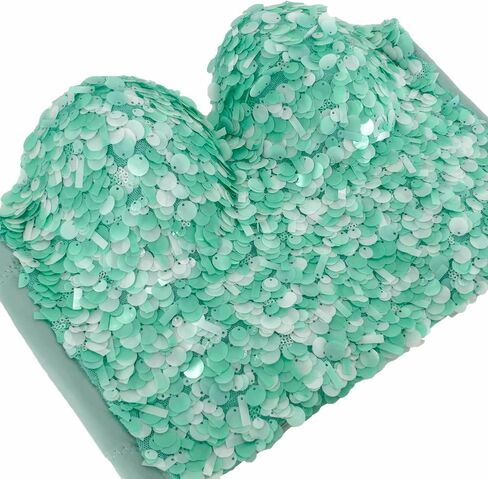 ELLACCI Women’s Sequin Bustier Crop Top Sparkly Glitter Party Tank Tops with Adjustable Straps Green in Saudi Arabia
