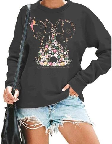 Magical Kingdom Sweatshirt for Women Magic Castle Shirt Funny Family Vacation Graphic Casual Long Sleeve Tops in Saudi Arabia