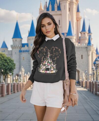 Magical Kingdom Sweatshirt for Women Magic Castle Shirt Funny Family Vacation Graphic Casual Long Sleeve Tops in Saudi Arabia