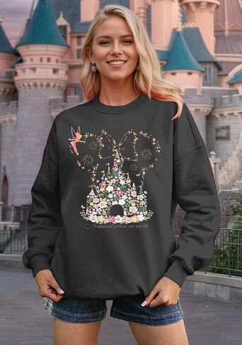 Magical Kingdom Sweatshirt for Women Magic Castle Shirt Funny Family Vacation Graphic Casual Long Sleeve Tops in Saudi Arabia