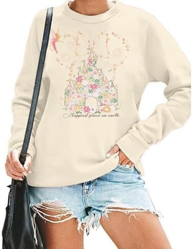 Magical Kingdom Sweatshirt for Women Magic Castle Shirt Funny Family Vacation Graphic Casual Long Sleeve Tops in Saudi Arabia