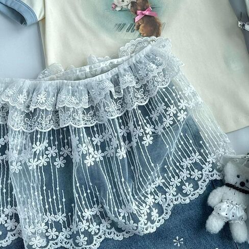 Vintage Floral Lace Mini Skirt Apron, White, Layered Mesh, Y2K Style, Tie Waist, Cottagecore Fashion in Saudi Arabia