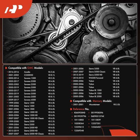 A-Premium Heavy-Duty Serpentine Belt Fits Chevy, GMC, Cadillac, Buick, Hummer, Mercury & Mercedes-Benz - Silverado, Suburban, Tahoe, Express, Savana, Sierra, Yukon XL 1500, 93.02 Inch in Saudi Arabia