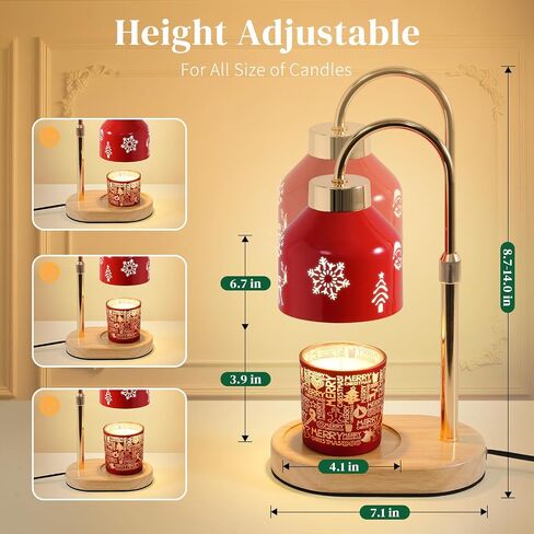 Seniny Electric Candle Warmer Lamp with Timer Dimmable, Adjustable Height Lamp Candle Warmer for Jar Candles, Home Decor Warming Light, Flameless Wax Melter Lamps, Christmas Birthday Gifts for Women in Saudi Arabia