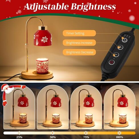 Seniny Electric Candle Warmer Lamp with Timer Dimmable, Adjustable Height Lamp Candle Warmer for Jar Candles, Home Decor Warming Light, Flameless Wax Melter Lamps, Christmas Birthday Gifts for Women in Saudi Arabia