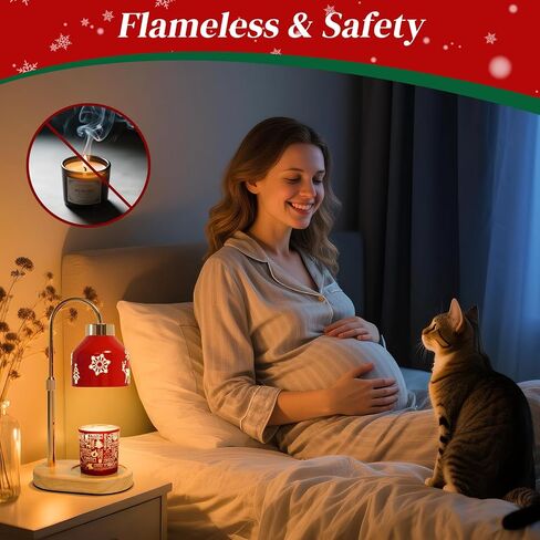 Seniny Electric Candle Warmer Lamp with Timer Dimmable, Adjustable Height Lamp Candle Warmer for Jar Candles, Home Decor Warming Light, Flameless Wax Melter Lamps, Christmas Birthday Gifts for Women in Saudi Arabia
