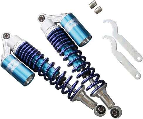 Newsmarts Pair Adjustable 13.5" 340mm ATV Motorcycle Air Shock Absorbers Nitrogen Suspension Universal for HONDA for Suzuki for Yamaha for Kawasaki For ATV UTV Go Kart Quad Dirt Sport Bikes (Blue) in Saudi Arabia