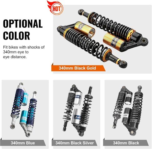 Newsmarts Pair Adjustable 13.5" 340mm ATV Motorcycle Air Shock Absorbers Nitrogen Suspension Universal for HONDA for Suzuki for Yamaha for Kawasaki For ATV UTV Go Kart Quad Dirt Sport Bikes (Blue) in Saudi Arabia