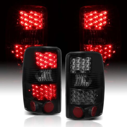 AmeriLite for 2000-2006 Chevy Tahoe/Suburban: مجموعة تجميع مصابيح الفرامل الخلفية LED باللون الأسود من GMC Yukon - جانب الركاب والسائق in Saudi Arabia