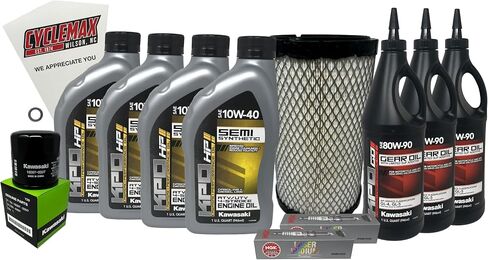 Semi Synthetic Full Service Kit compatible with 2020-2023 Kawasaki Teryx KRX 1000 with Air Filter Spark Plugs and Gear Oil in Saudi Arabia