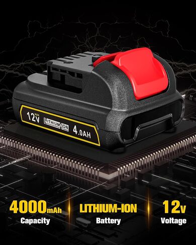 12V 4.0Ah Lithium-ion Battery Compatible with Dewalt 12V Battery DCB120 DCB122 DCB127 DCB124 DCB121 Cordless Power Tool in Saudi Arabia
