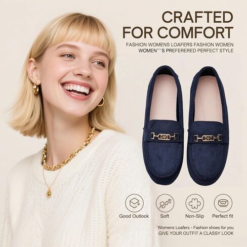 Women's Loafer Shoes Leisure Slip On Work Shoes Comfort Walking Flats in Saudi Arabia