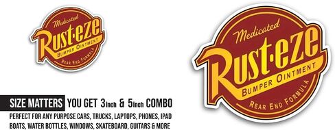 2 (Pieces) 3" and 5" Rusteze Sticker, Waterproof Vinyl Decals for Many Purpose Like Cars, Trucks, Laptops, Phones, Windows and More in Saudi Arabia