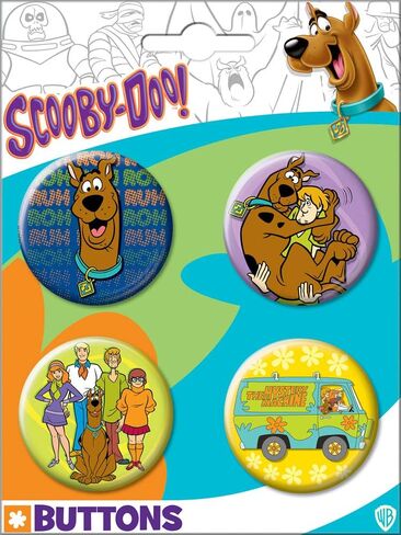 Ata-Boy Scooby Doo Assortment #2 Set of 4 1.25" Collectible Buttons in Saudi Arabia