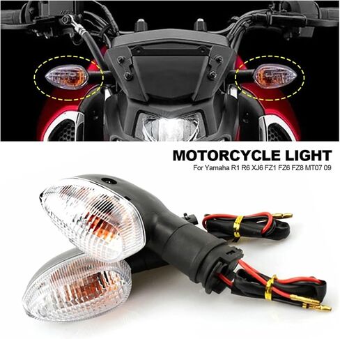 2 قطعة دراجة نارية بدوره إشارة ضوء مؤشر مصباح متوافق مع ياماها YZF R1 R6 R125 R25 R3 FZ-6N XJ6 الجبهة الخلفية الوامض Blub العالمي (أصفر) in Saudi Arabia