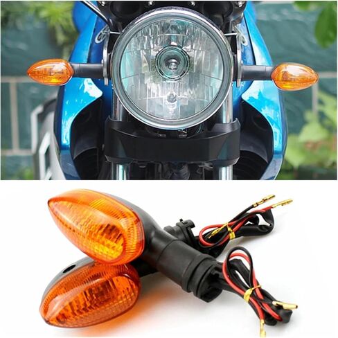 2 قطعة دراجة نارية بدوره إشارة ضوء مؤشر مصباح متوافق مع ياماها YZF R1 R6 R125 R25 R3 FZ-6N XJ6 الجبهة الخلفية الوامض Blub العالمي (أصفر) in Saudi Arabia