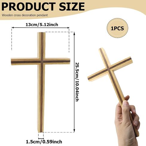 ZJIVQO Wooden Cross, Wall Hanging Decor, Wall Mounted Jesus Cross Ornament for Home, Christian Weddings, Parties, Bedroom, Living Room in Saudi Arabia