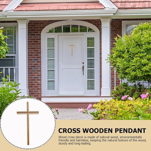 ZJIVQO Wooden Cross, Wall Hanging Decor, Wall Mounted Jesus Cross Ornament for Home, Christian Weddings, Parties, Bedroom, Living Room in Saudi Arabia
