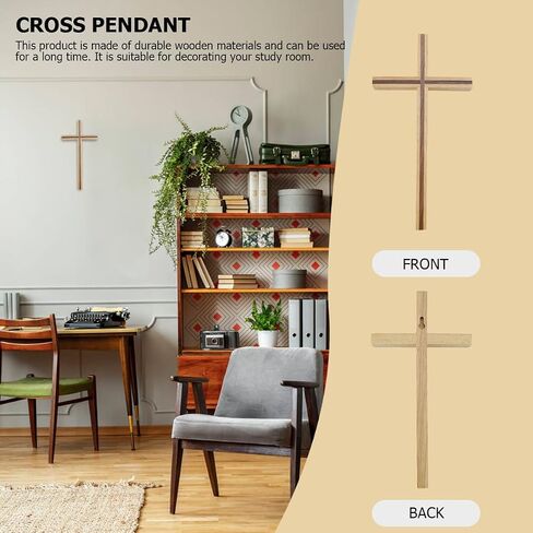ZJIVQO Wooden Cross, Wall Hanging Decor, Wall Mounted Jesus Cross Ornament for Home, Christian Weddings, Parties, Bedroom, Living Room in Saudi Arabia