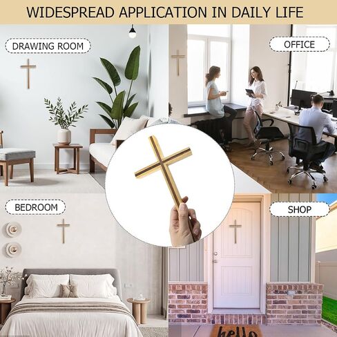 ZJIVQO Wooden Cross, Wall Hanging Decor, Wall Mounted Jesus Cross Ornament for Home, Christian Weddings, Parties, Bedroom, Living Room in Saudi Arabia