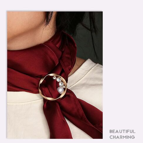 8PCS Shirt Ring Clip for Women Scarf Clip Clothes Hem Knotted Buckle Fashion Rhinestone Shirt Clip in Kuwait