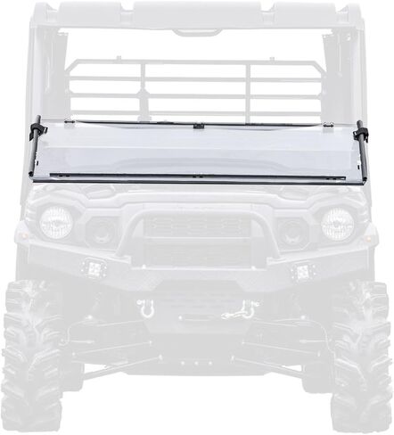 زجاج أمامي SuperATV عالي التحمل مقاوم للخدش متوافق مع Kawasaki Mule Pro FXT، FX، DX، DXT: 2015+، محمي بطبقة صلبة بصرية XR، صناعة أمريكية in Saudi Arabia