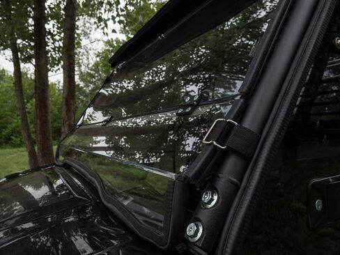 زجاج أمامي SuperATV عالي التحمل مقاوم للخدش متوافق مع Kawasaki Mule Pro FXT، FX، DX، DXT: 2015+، محمي بطبقة صلبة بصرية XR، صناعة أمريكية in Saudi Arabia