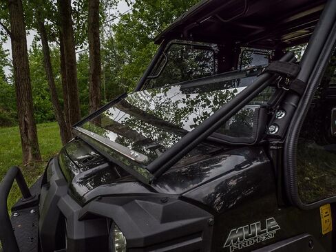 زجاج أمامي SuperATV عالي التحمل مقاوم للخدش متوافق مع Kawasaki Mule Pro FXT، FX، DX، DXT: 2015+، محمي بطبقة صلبة بصرية XR، صناعة أمريكية in Saudi Arabia