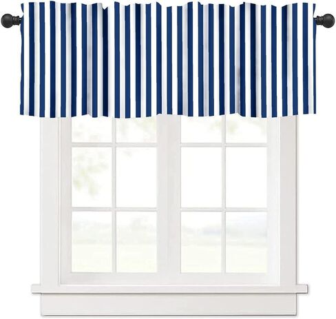 Striped Valance Curtains Window Treatment Kitchen Decor, Classic Vintage Red White Bedroom Living Room Cafe Rod Pocket Short Drapes 1 Panel 54" W x 18" L Inch in Saudi Arabia