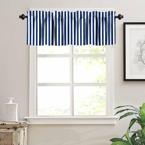 Striped Valance Curtains Window Treatment Kitchen Decor, Classic Vintage Red White Bedroom Living Room Cafe Rod Pocket Short Drapes 1 Panel 54" W x 18" L Inch in Saudi Arabia