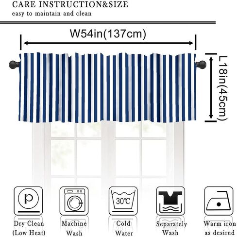 Striped Valance Curtains Window Treatment Kitchen Decor, Classic Vintage Red White Bedroom Living Room Cafe Rod Pocket Short Drapes 1 Panel 54" W x 18" L Inch in Saudi Arabia