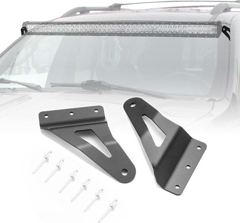 Wsays 50" Curved LED Light Bar Upper Roof Windshield Mounting Brackets Compatible with Jeep Grand Cherokee 1999-2004 in Saudi Arabia