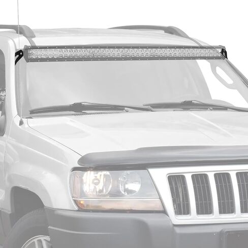 Wsays 50" Curved LED Light Bar Upper Roof Windshield Mounting Brackets Compatible with Jeep Grand Cherokee 1999-2004 in Saudi Arabia
