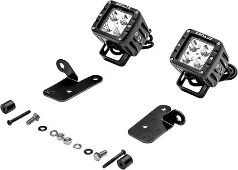 T-Rex Grilles ZROADZ Ditch Light Bracket - متوافق مع Jeep JL، Gladiator - للتركيب (2) مصابيح LED مقاس 3 بوصات - لمسة نهائية سوداء لامعة من الفولاذ الطري - سهلة التركيب - PN #Z364941 in Kuwait