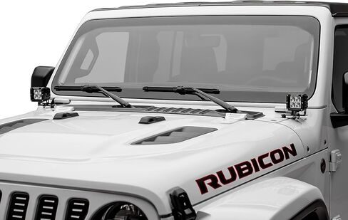 T-Rex Grilles ZROADZ Ditch Light Bracket - متوافق مع Jeep JL، Gladiator - للتركيب (2) مصابيح LED مقاس 3 بوصات - لمسة نهائية سوداء لامعة من الفولاذ الطري - سهلة التركيب - PN #Z364941 in Kuwait