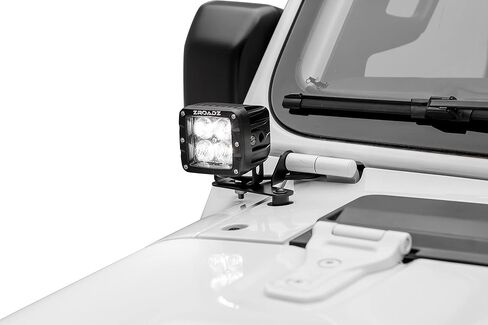 T-Rex Grilles ZROADZ Ditch Light Bracket - متوافق مع Jeep JL، Gladiator - للتركيب (2) مصابيح LED مقاس 3 بوصات - لمسة نهائية سوداء لامعة من الفولاذ الطري - سهلة التركيب - PN #Z364941 in Kuwait
