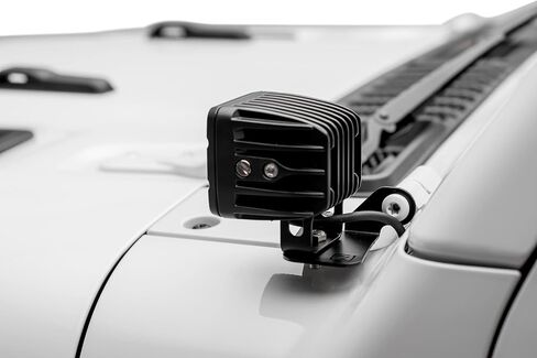 T-Rex Grilles ZROADZ Ditch Light Bracket - متوافق مع Jeep JL، Gladiator - للتركيب (2) مصابيح LED مقاس 3 بوصات - لمسة نهائية سوداء لامعة من الفولاذ الطري - سهلة التركيب - PN #Z364941 in Kuwait