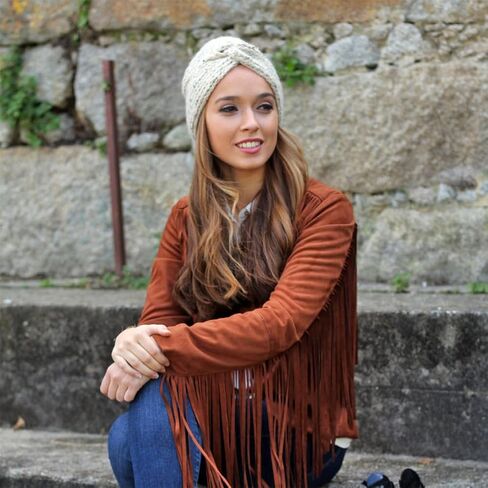 Women's Knitted Crossed Turban Hat Beanie Hats Winter Crochet Hat for Women Soft Warm Hats in Saudi Arabia