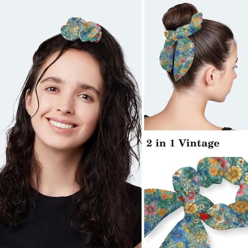 Scrub Caps Women, Surgical Caps with Ponytail Pouch and Buttons, Nurse Bouffant Adjustable, Florals Pastorable Flower Vintage in Kuwait