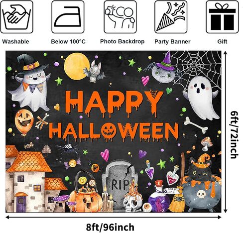Avezano سعيد عيد الهالوين خلفية، عيد جميع القديسين زينة راية، خدعة أو علاج الصورة كشك عيد الهالوين الخلفيات للأطفال في الهواء الطلق عيد الهالوين خلفية التقطت الصور (7x5ft) in Saudi Arabia