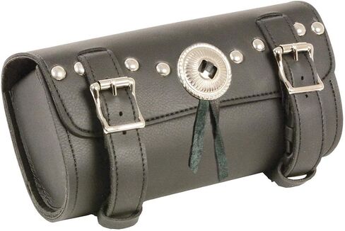 Milwaukee Leather SH49702 Black PVC ‘Double Buckle’ Studded Motorcycle Tool Bag in Saudi Arabia