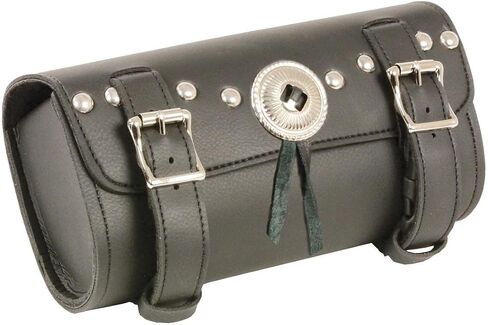 Milwaukee Leather SH49702 Black PVC ‘Double Buckle’ Studded Motorcycle Tool Bag in Saudi Arabia