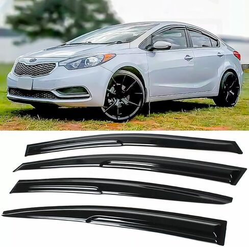 FITS 2014-2018 KIA Forte K3 Sedan 3D Wavy Mugen Style Window Visor RAIN Guard Vent in Saudi Arabia