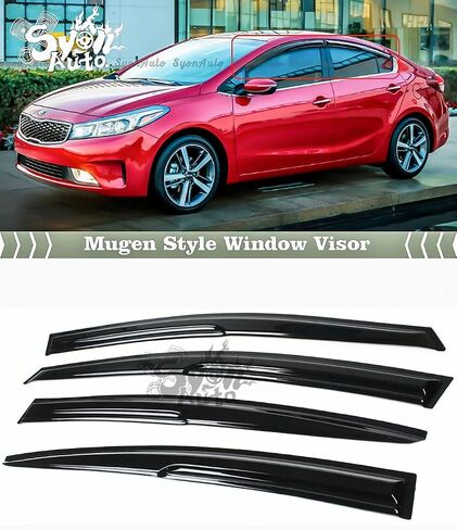 FITS 2014-2018 KIA Forte K3 Sedan 3D Wavy Mugen Style Window Visor RAIN Guard Vent in Saudi Arabia