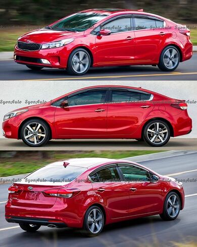 FITS 2014-2018 KIA Forte K3 Sedan 3D Wavy Mugen Style Window Visor RAIN Guard Vent in Saudi Arabia