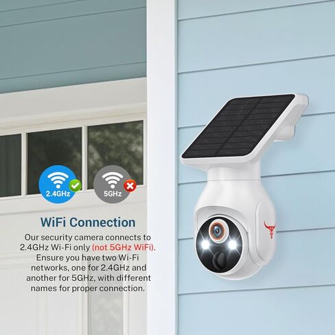 1080p Security Camera Wireless with Solar Panel, Smart AI Human Detection, 2-Way Audio, Color Night Vision, 2.4G WiFi, Cloud Storage, Indoor/Outdoor Surveillance Bullet Cam in Kuwait